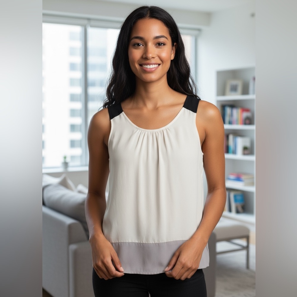Loft Blouse Women's SP Sleeveless Minimalist Colorblock